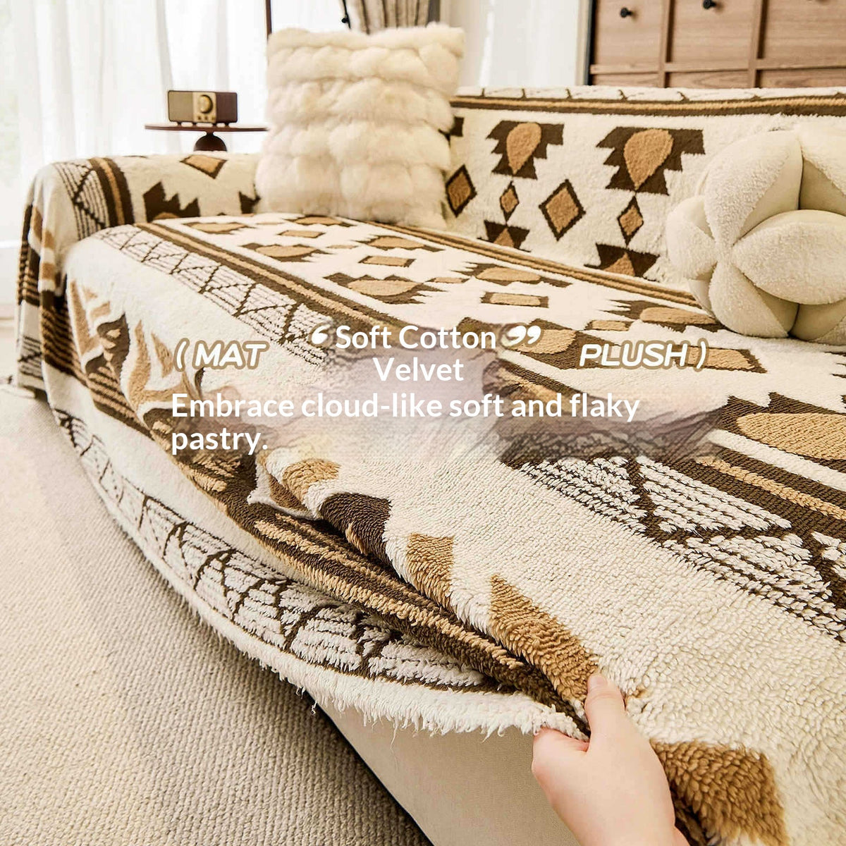 Sofaabdeckung mit geometrischem Muster – 180×130 cm | LuxeStyle