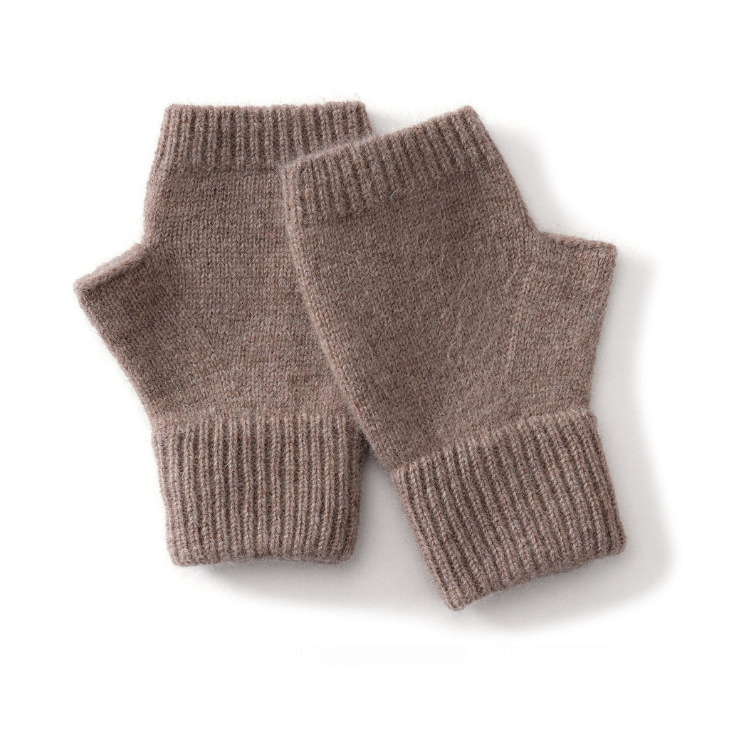 Kaschmir-Handschuhe mit halben Fingern und Blumenmuster – Bild 1 | LuxeStyle