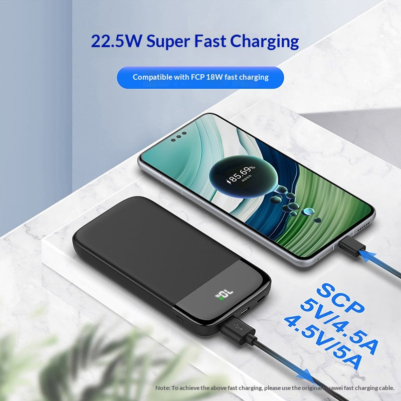 Ultra-dünne 10000 mAh Powerbank mit Digitalanzeige