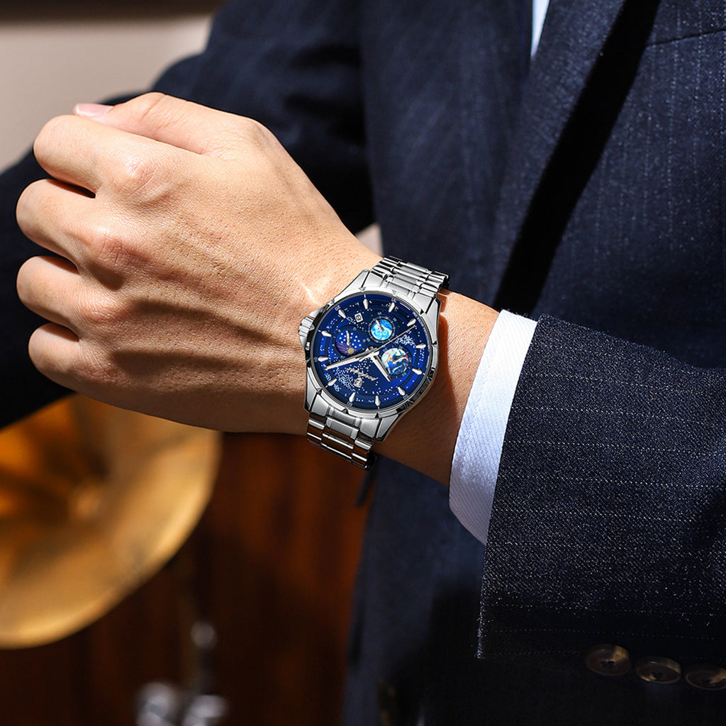 Quarz-Herrenuhr mit Stahlarmband – Bild 7 | LuxeStyle