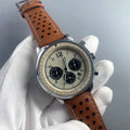 Zwei-Farb-Chronograph-Uhr mit Lederarmband | LuxeStyle
