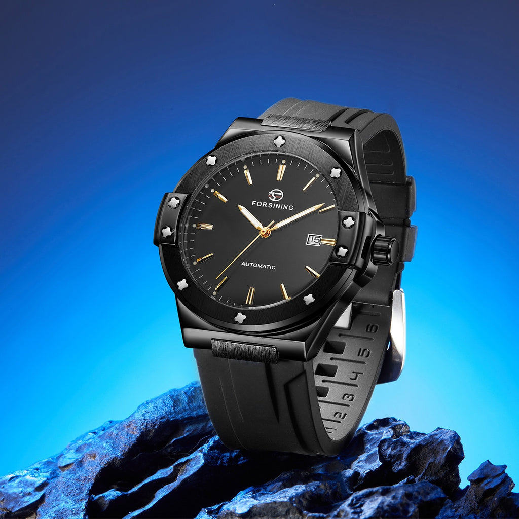 Herren-Armband Automatik-Mechanik-Uhr, trendig & casual