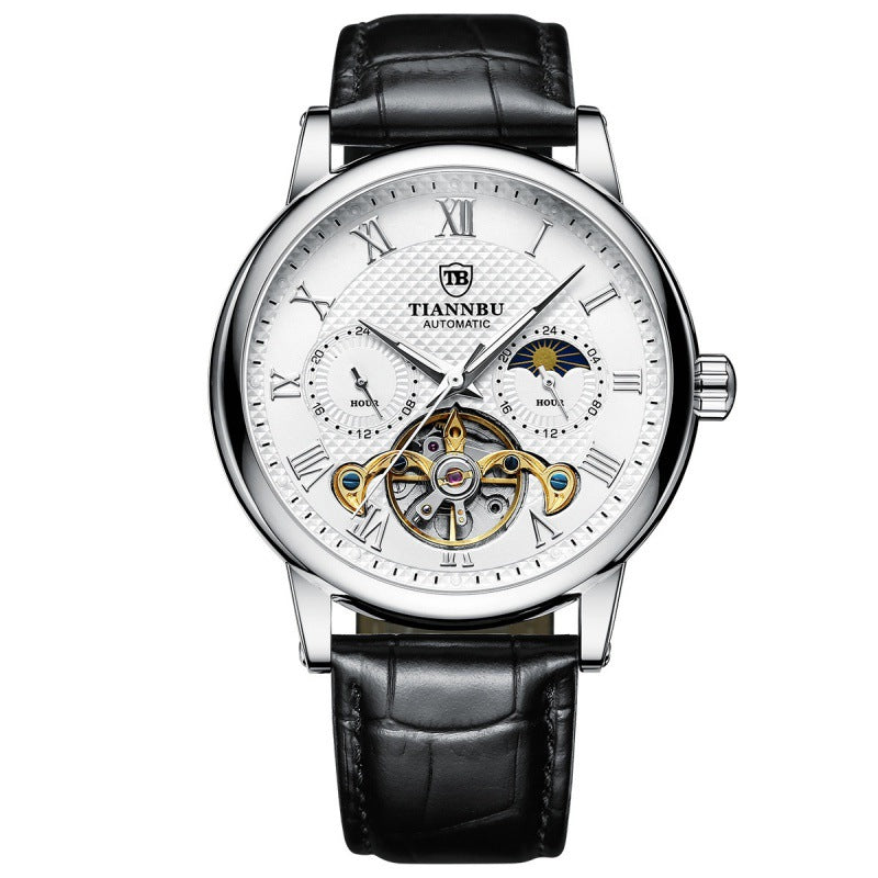 Automatische Herrenuhr mit Lederarmband – Bild 1 | LuxeStyle