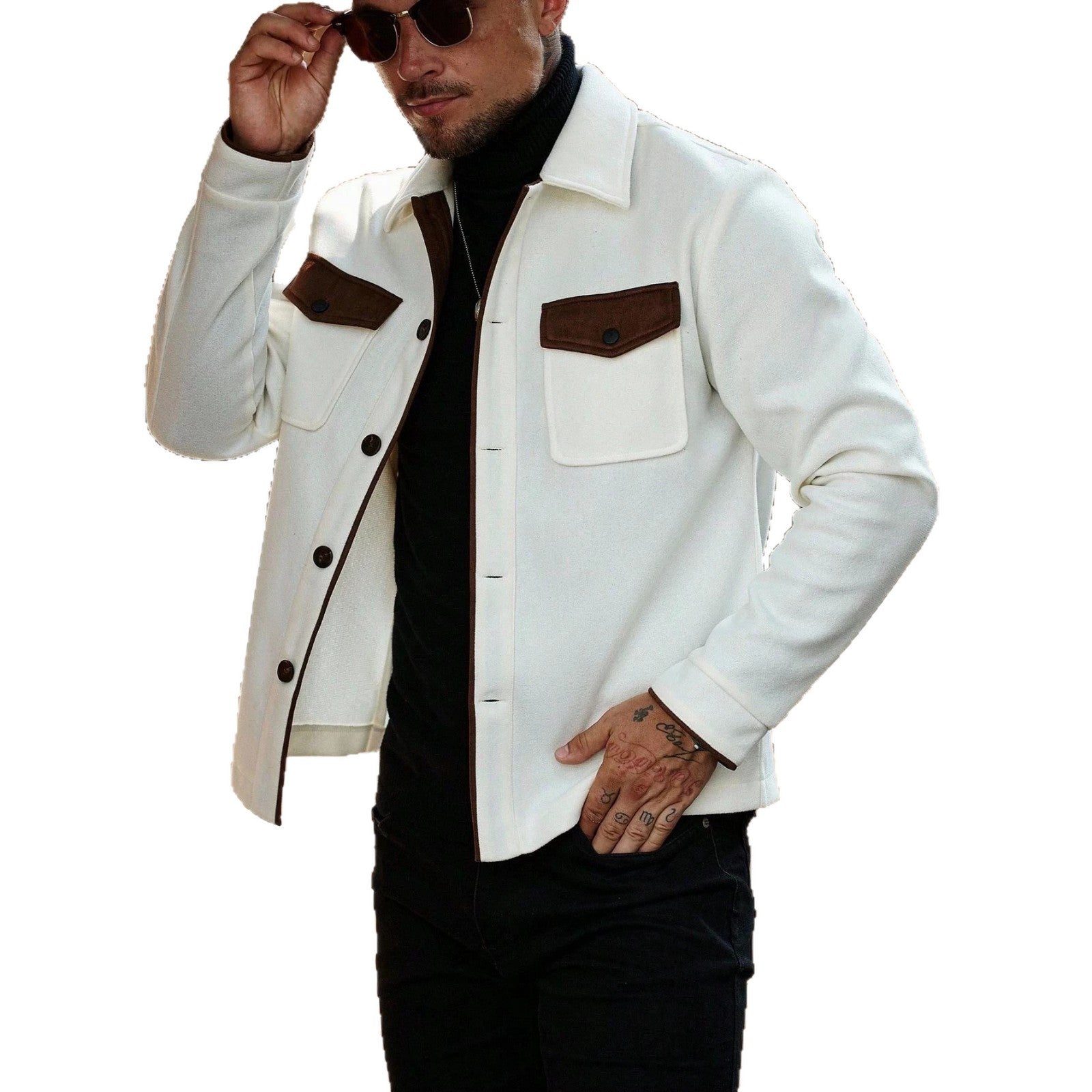 Fleckenjacke aus Wolle, colorblock