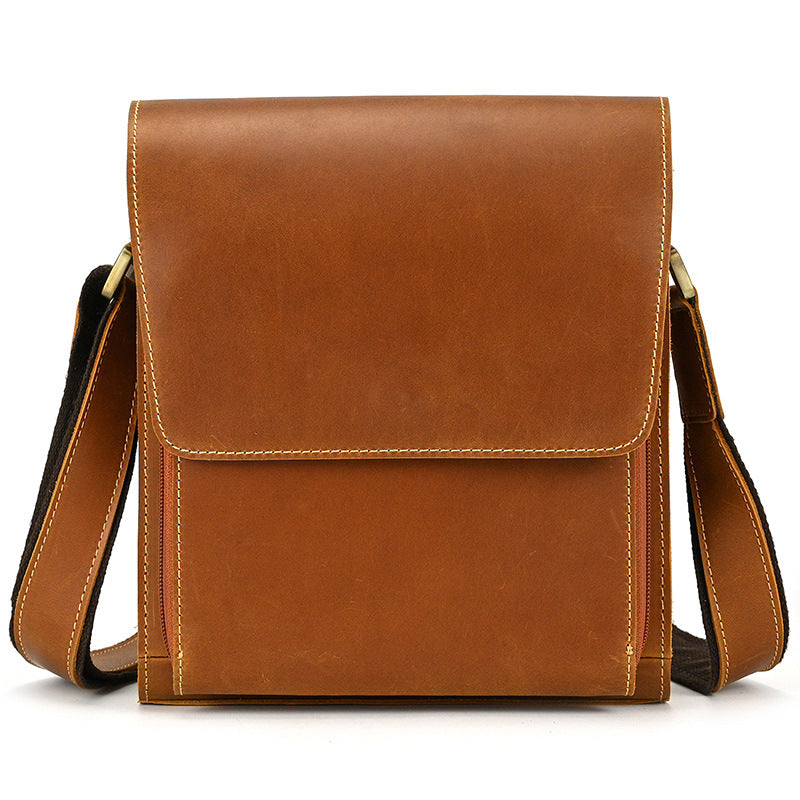 Rindsleder-Flip Schultertasche für Männer – Bild 3 | LuxeStyle