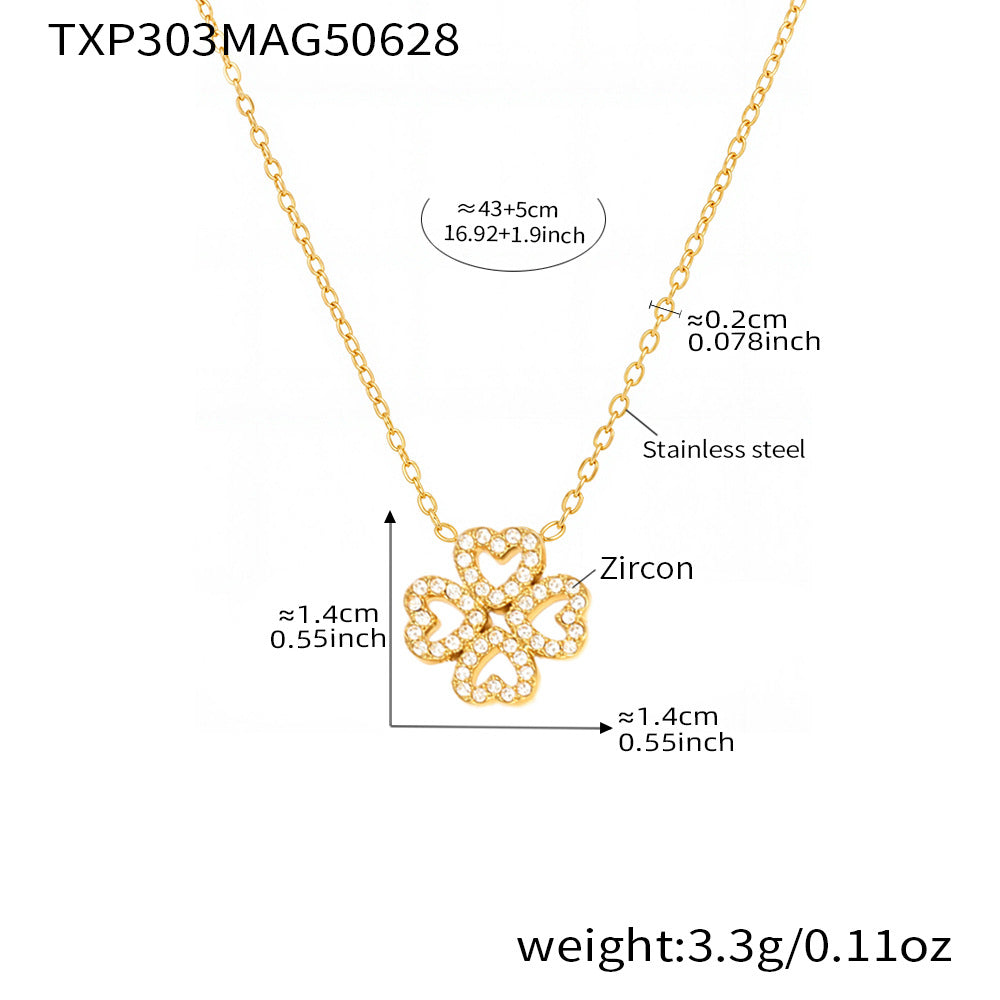 Herz-Vierblatt-Kleeblatt-Schmuckset