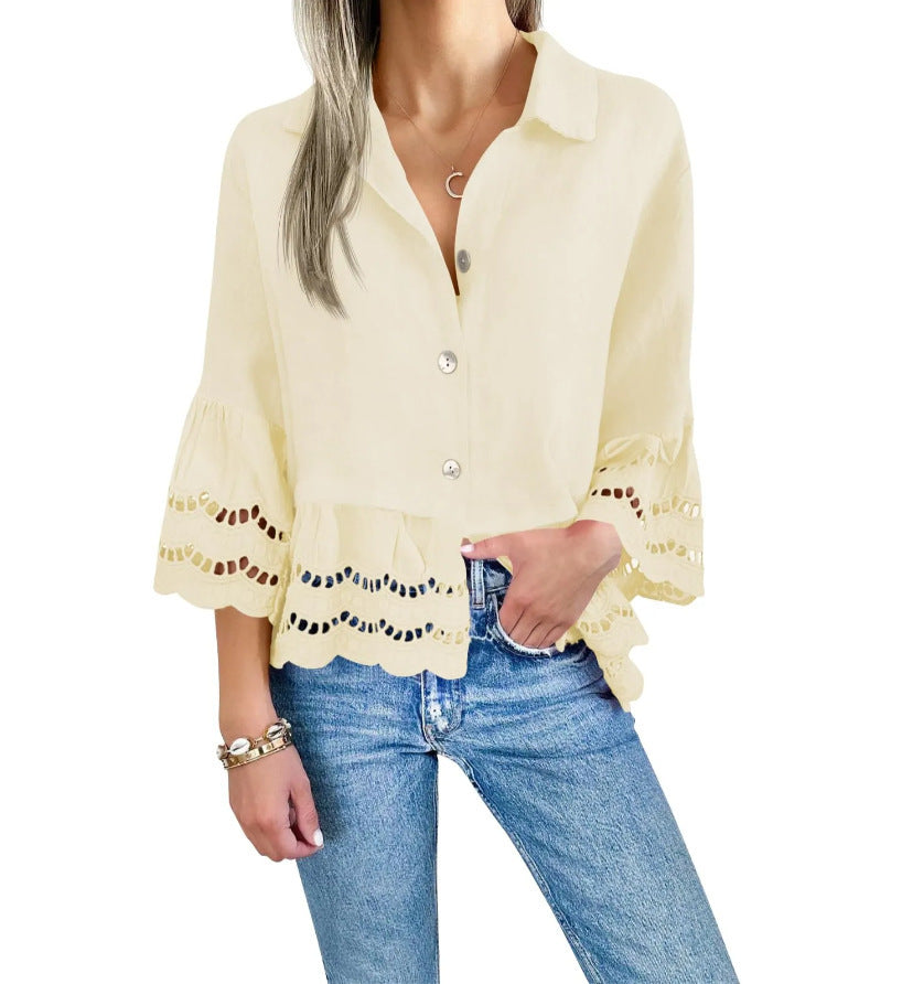 Spitzenbesetztes Langarmshirt – Bild 2 | LuxeStyle