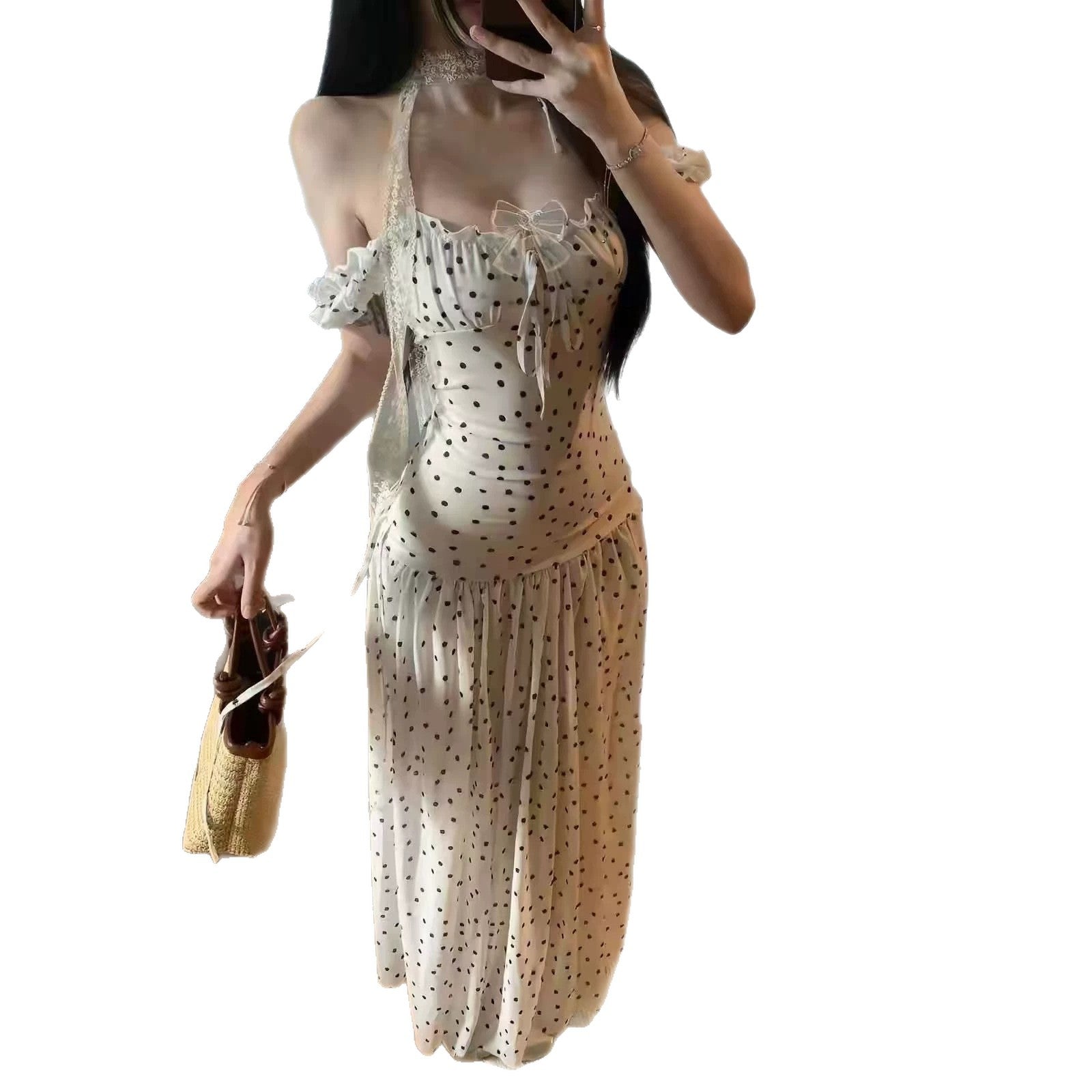 Retro Polka-Dot Camisole-Kleid für Damen