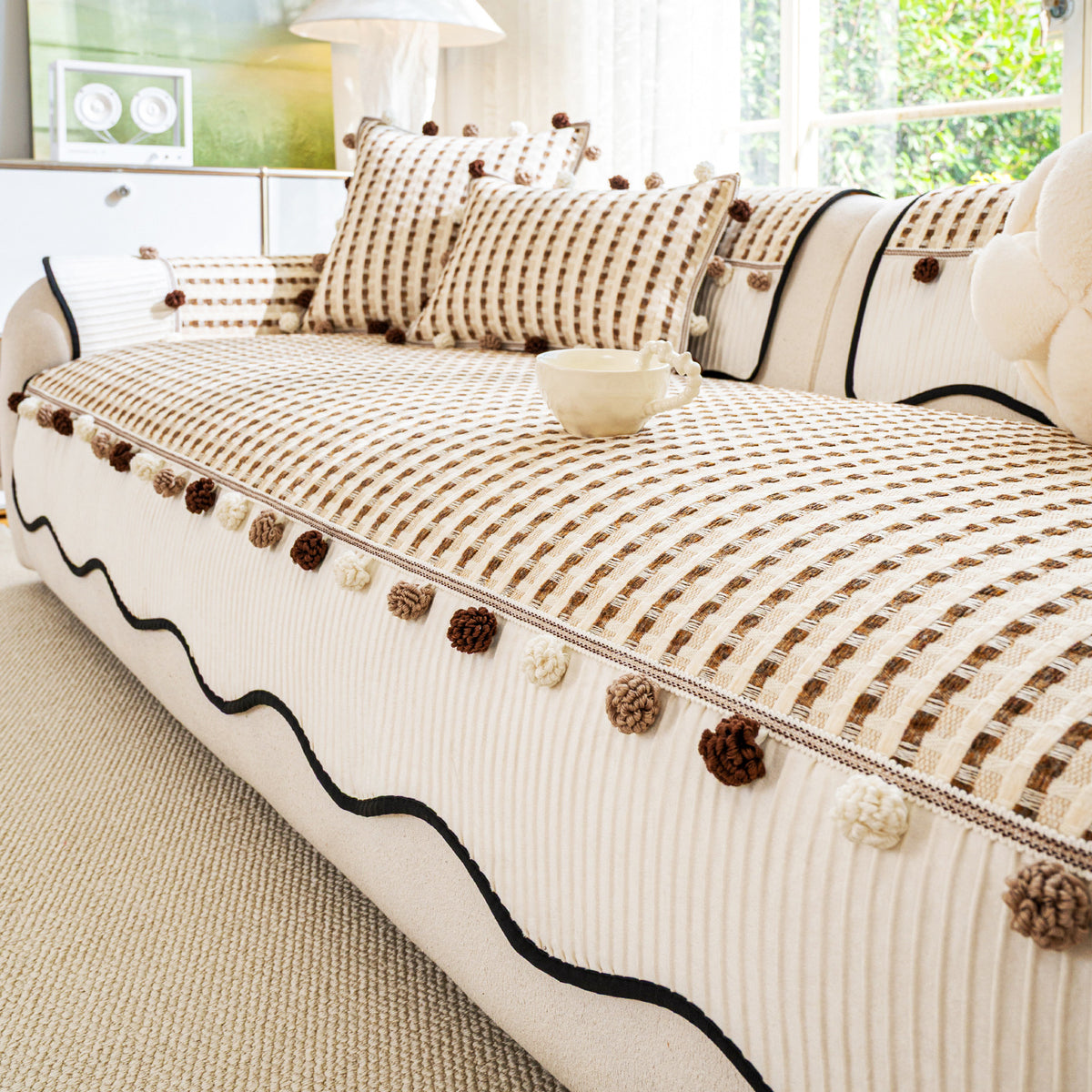 Sofa Kissenbezug Rutschfest Chenille | LuxeStyle