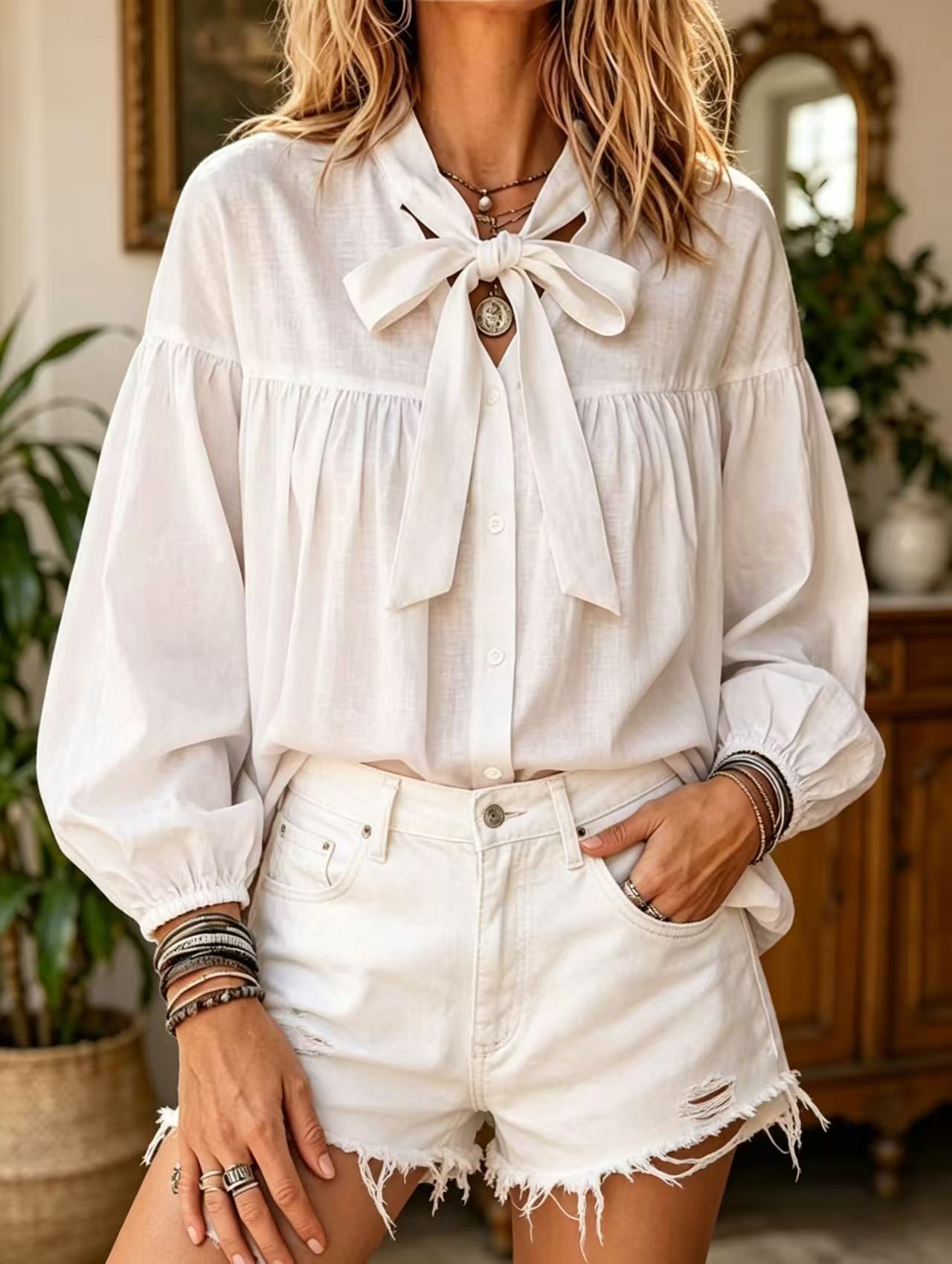 Puffärmelige Bluse