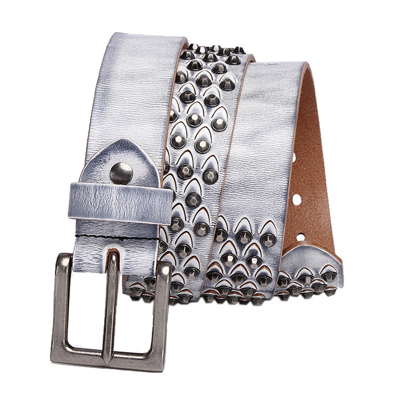 Gürtel aus Vollschale Rindleder – Punk-Style | LuxeStyle
