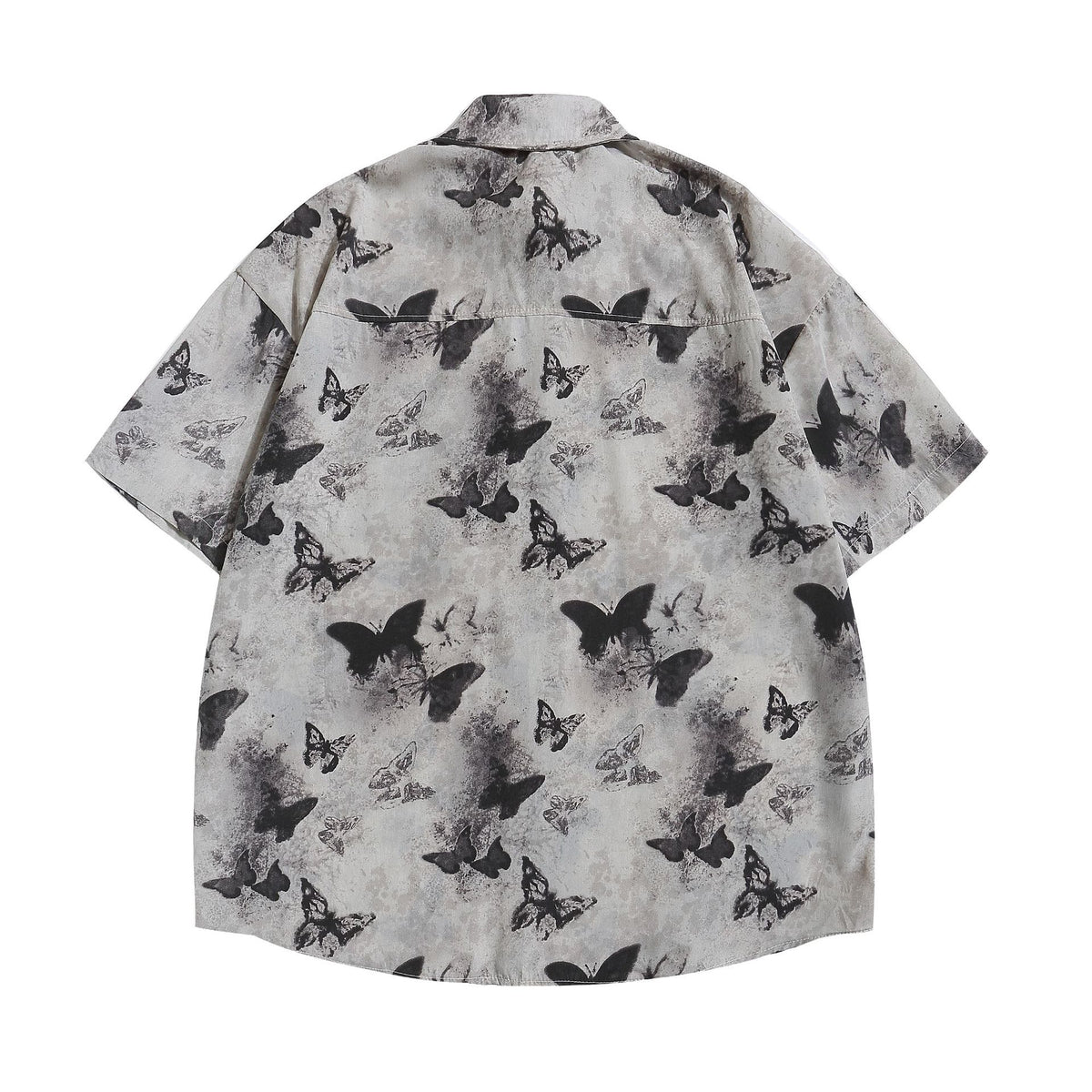 Loose Fit Halbarm-Shirt mit Schmetterlings-Print – Bild 4 | LuxeStyle