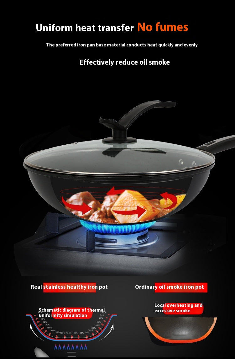 Feuerfester Wok aus Gusseisen