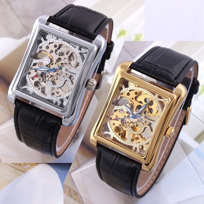 Quadratische Durchsicht-Uhr mit Openwork-Design – Bild 7 | LuxeStyle