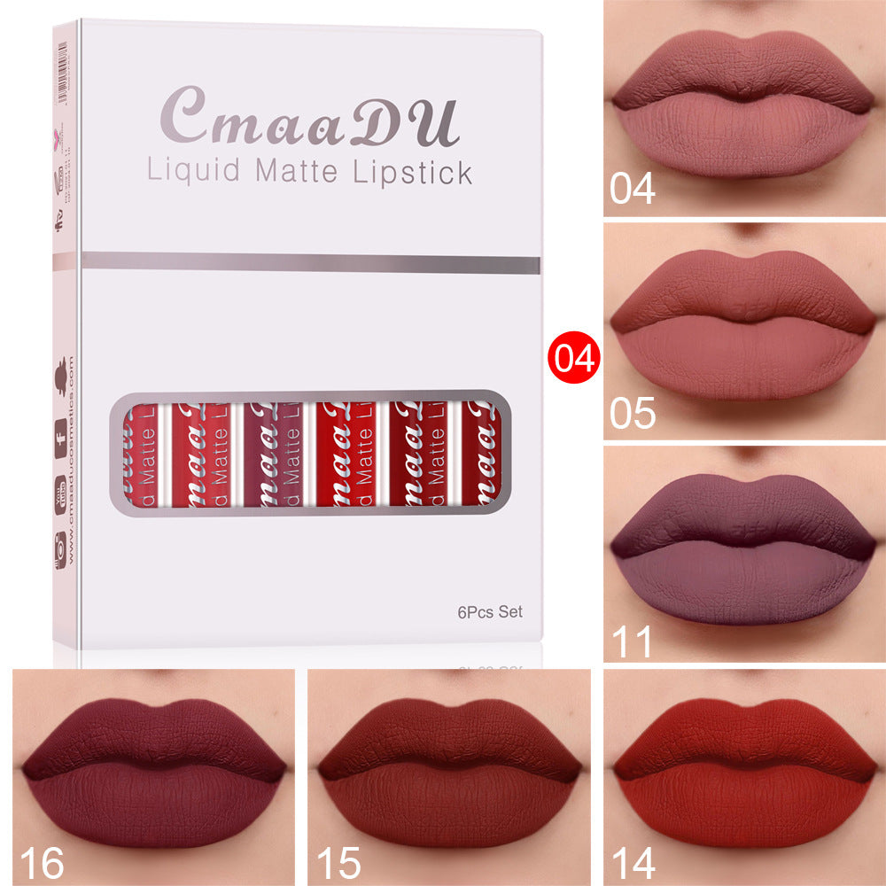 Liquid-Matte-Lippenstift · 6er-Set langanhaltend