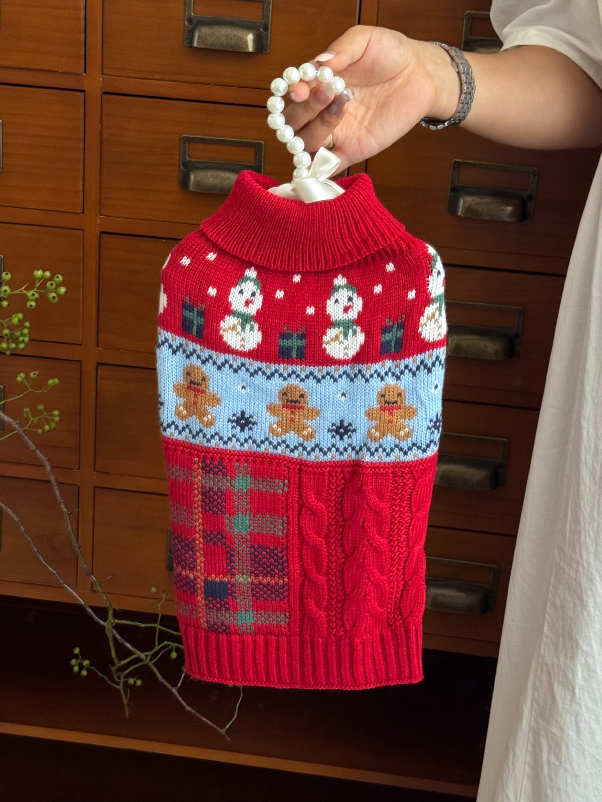 Weihnachts-Pullover für Hund – Schneemann-Design – Bild 4 | LuxeStyle