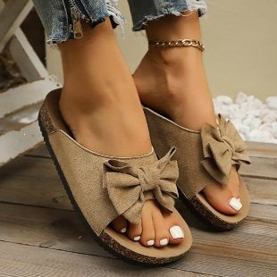 Matte Sandalen mit Schleife