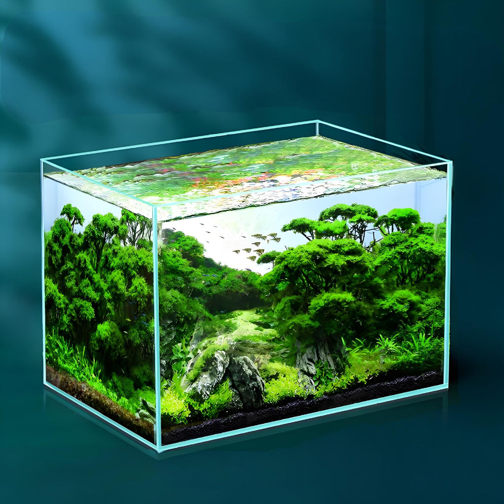 Glas-Aquarium für den Schreibtisch