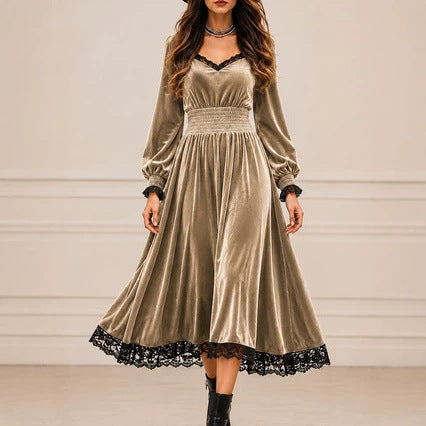 Herbstliche Patchwork-Kleid – Bild 5 | LuxeStyle