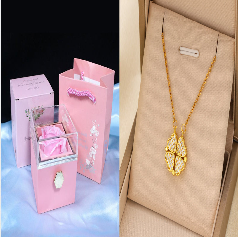 Drehbare Rosen-Schmuckbox