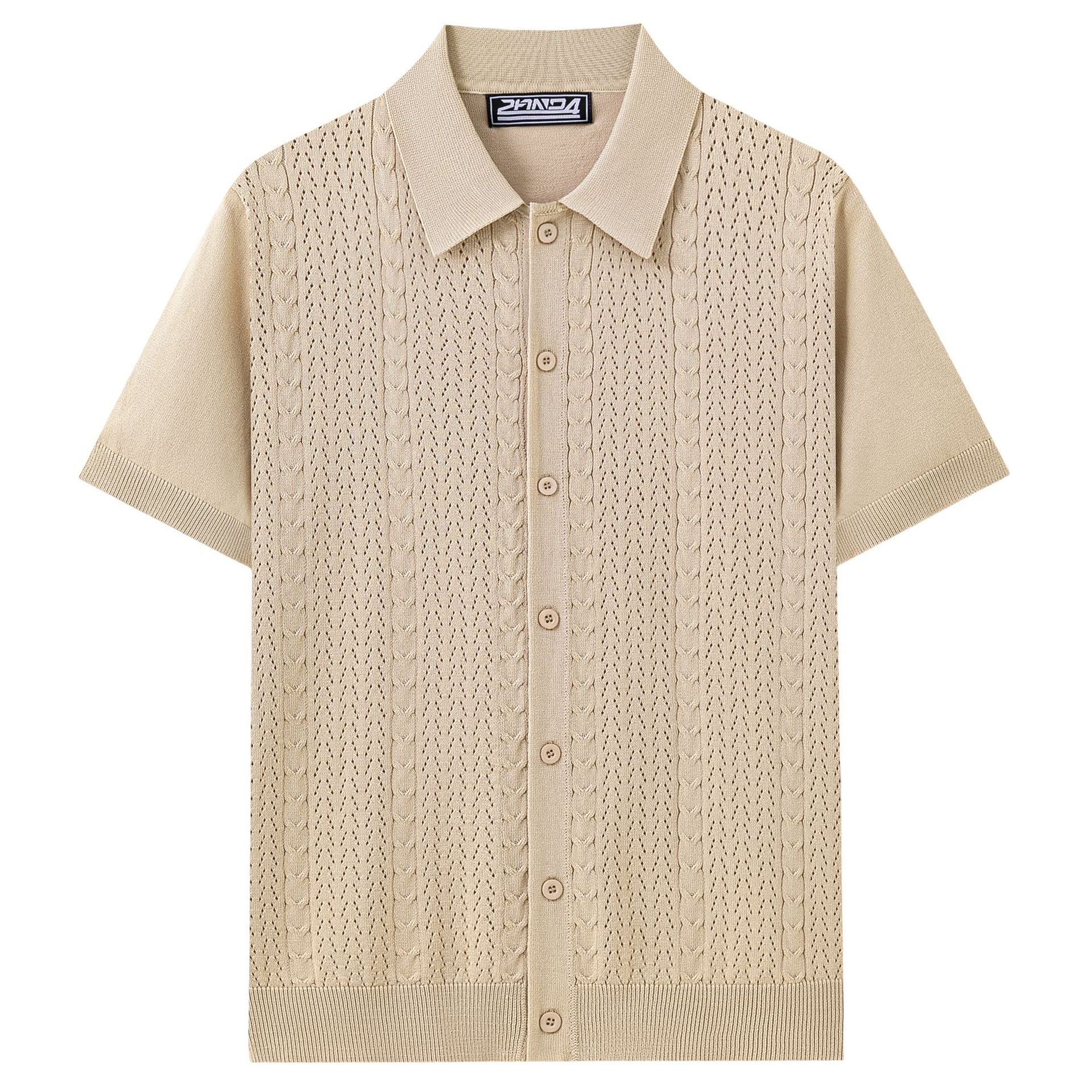 Luftiges Kurzarm-Stricktop für Herren