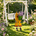 Blumentopf-Figur aus bemaltem Schmiedeeisen