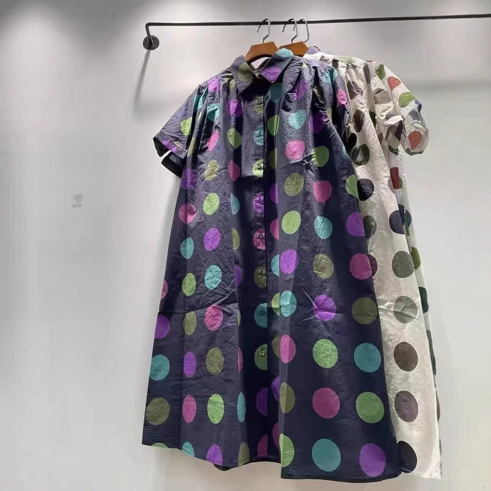 Sommerliches Polka-Dot A-Linien Hemdkleid – Bild 7 | LuxeStyle