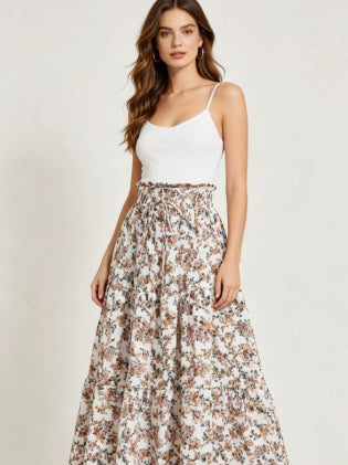 Boho-A-Linien-Rock mit hoher Taille