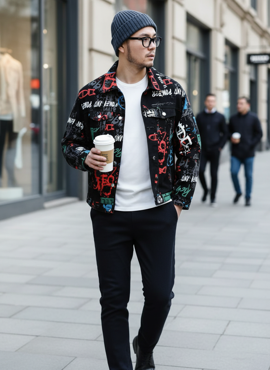Lockere Jeansjacke im Korea-Stil für Herren – Y044S – Ansicht 5