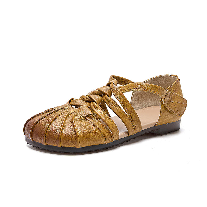 Vintage-Sandalen aus Vollnarbenleder