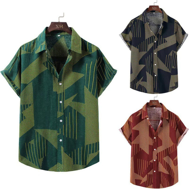 Shortsleeve Herren Shirt mit Streifenprint – Bild 2 | LuxeStyle