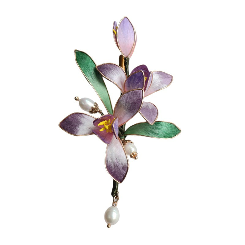 Orchideen‑Filigran‑Brosche in Lila – Bild 6 | LuxeStyle