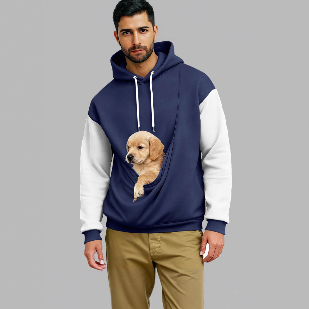 Retro-Hoodie mit Farbblock-Muster