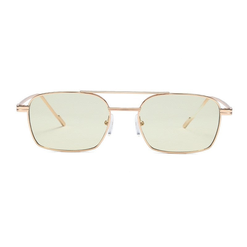 Quadratische Doppelsteg-Sonnenbrille aus Metall