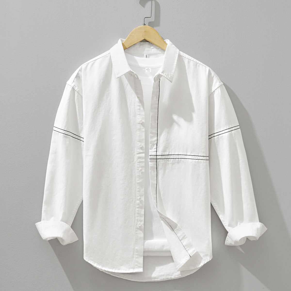 Schlank geschnittenes Langarm-Shirt aus Baumwolle – Bild 5 | LuxeStyle