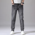 Herren-Retro Stretchhose Gerade Dunkelgrau