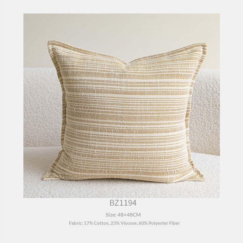 Baumwoll-Leinen Kissenhülle Beige-Gelb