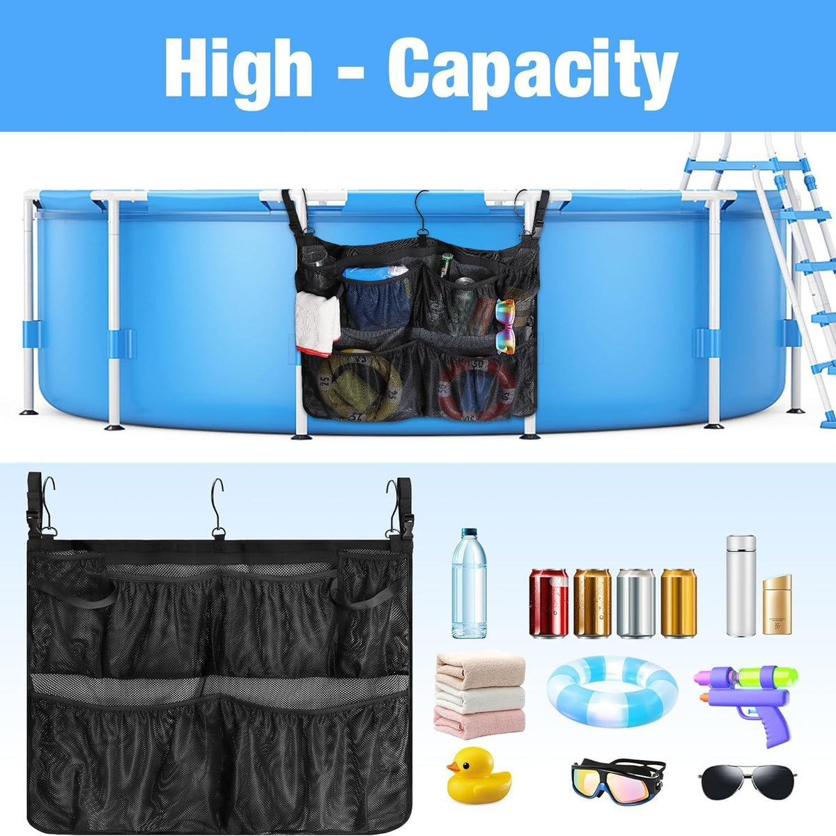 Netz-Buggy-Tasche für Poolzubehör | LuxeStyle