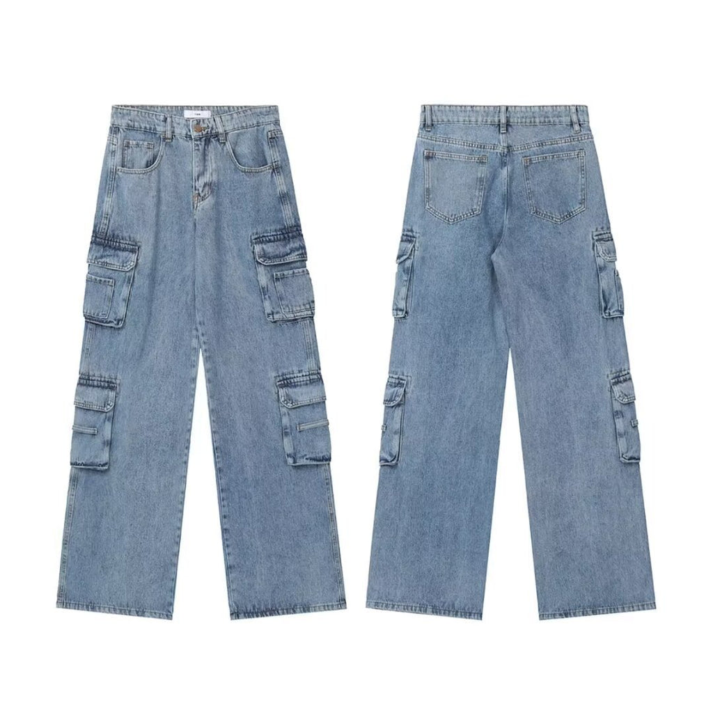 Gerade Damenhosen mit Waschfinish