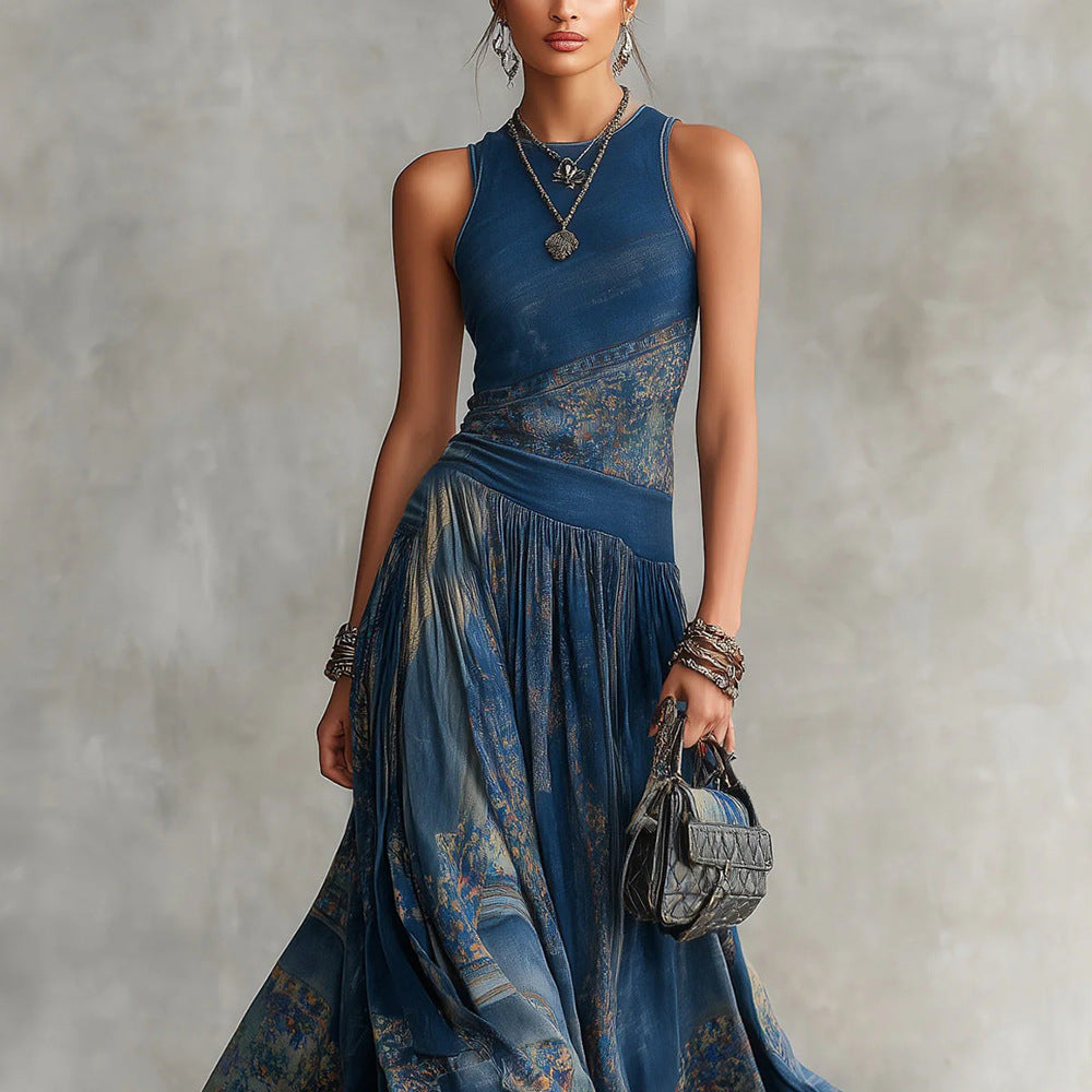 Ärmelloses Tanktop-Kleid mit Digitaldruck