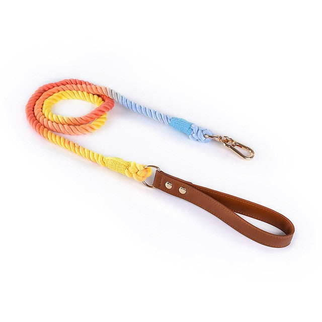 Baumwollseil-Leder-Leinen-Halsband-Set für Hunde – Bild 19 | LuxeStyle