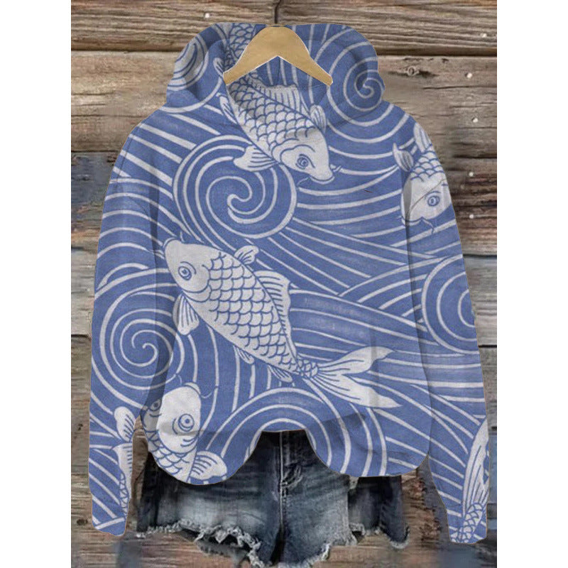 Damen Kapuzenpullover mit Blumenprint