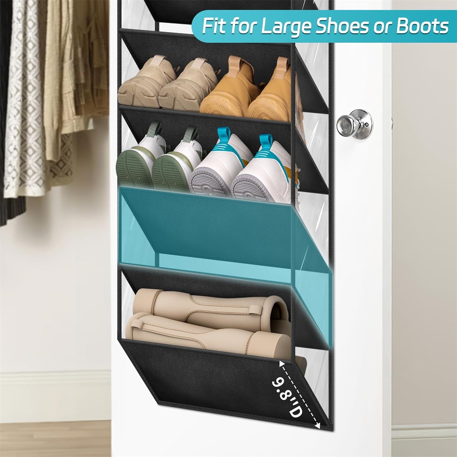 Schuh-Organizer für die Tür, 10 Fächer