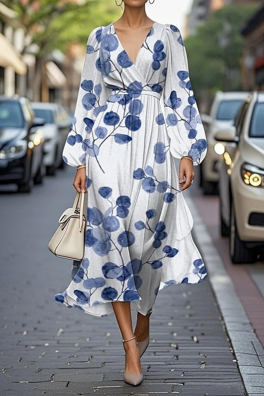 Bedrucktes Maxikleid mit Kapuze