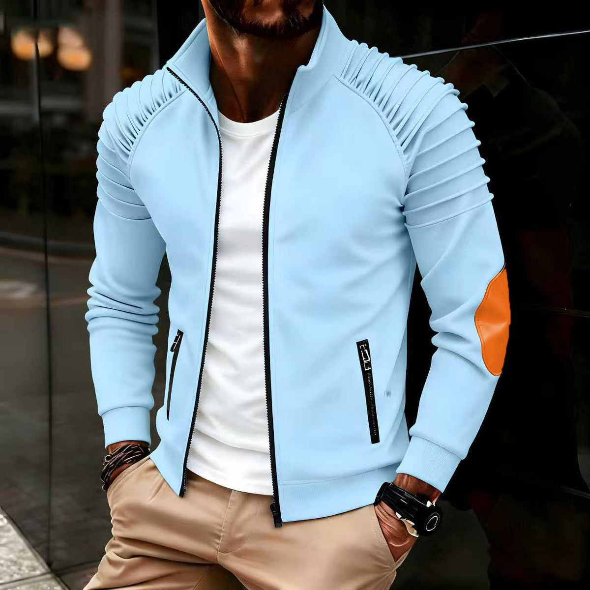 Winddichte Herren Freizeitjacke mit Stehkragen – Bild 2 | LuxeStyle