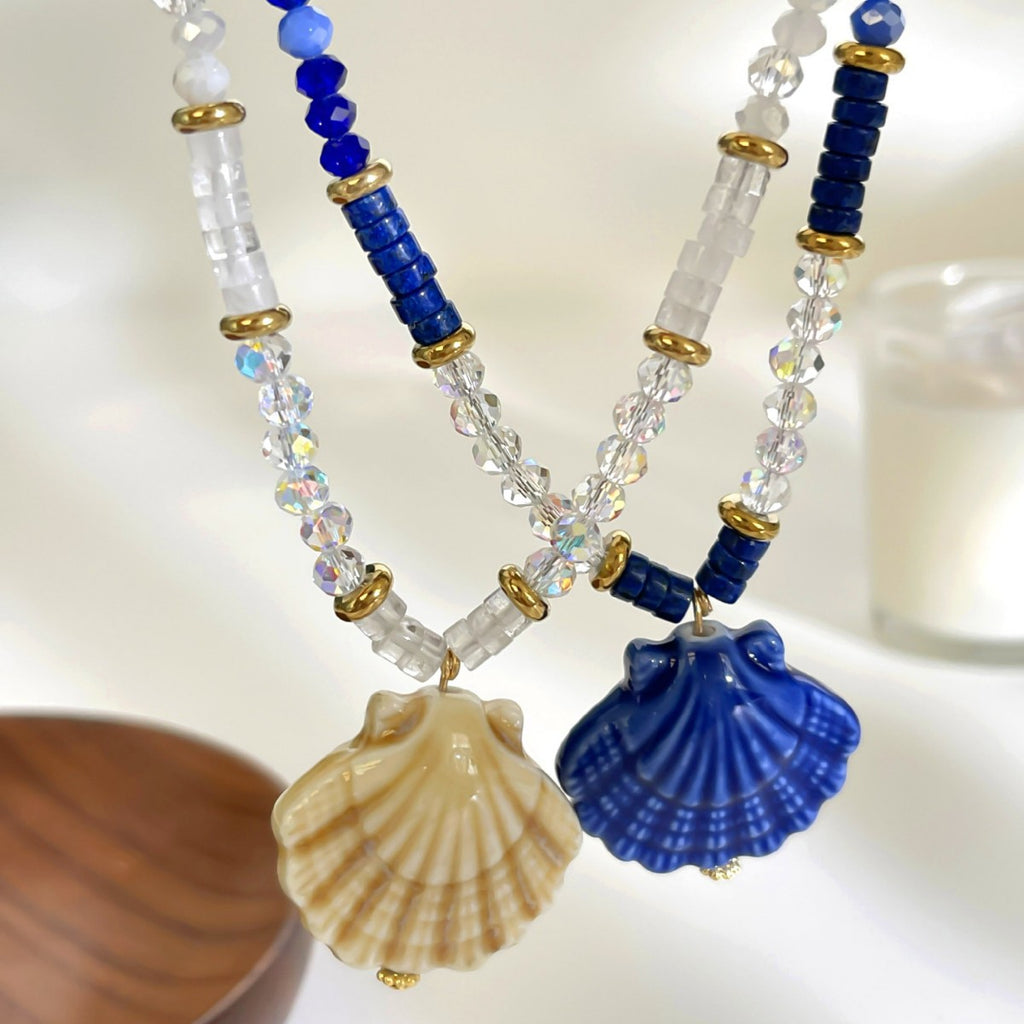 Muschelhalskette aus Keramik für Damen