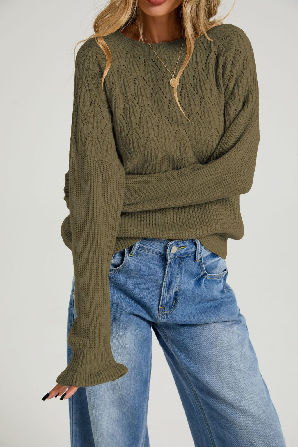 Vielseitiger Damen Pullover mit Rundhalsausschnitt – Bild 6 | LuxeStyle