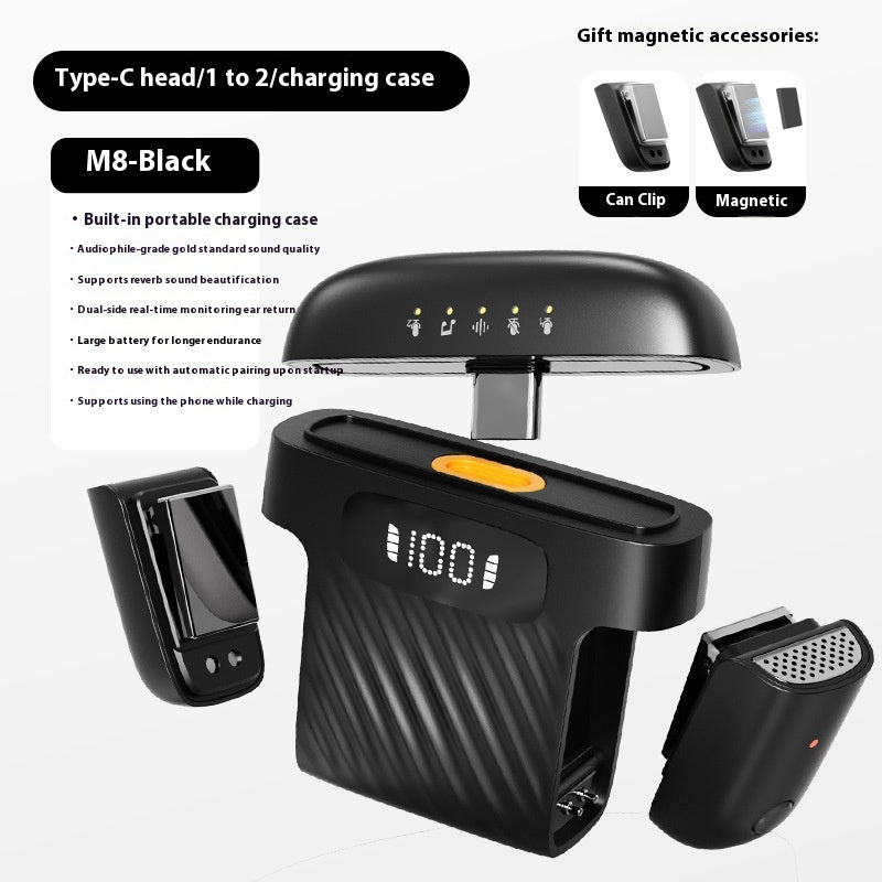 M8 Mini Funk-Ansteckmikrofon (2er-Set)