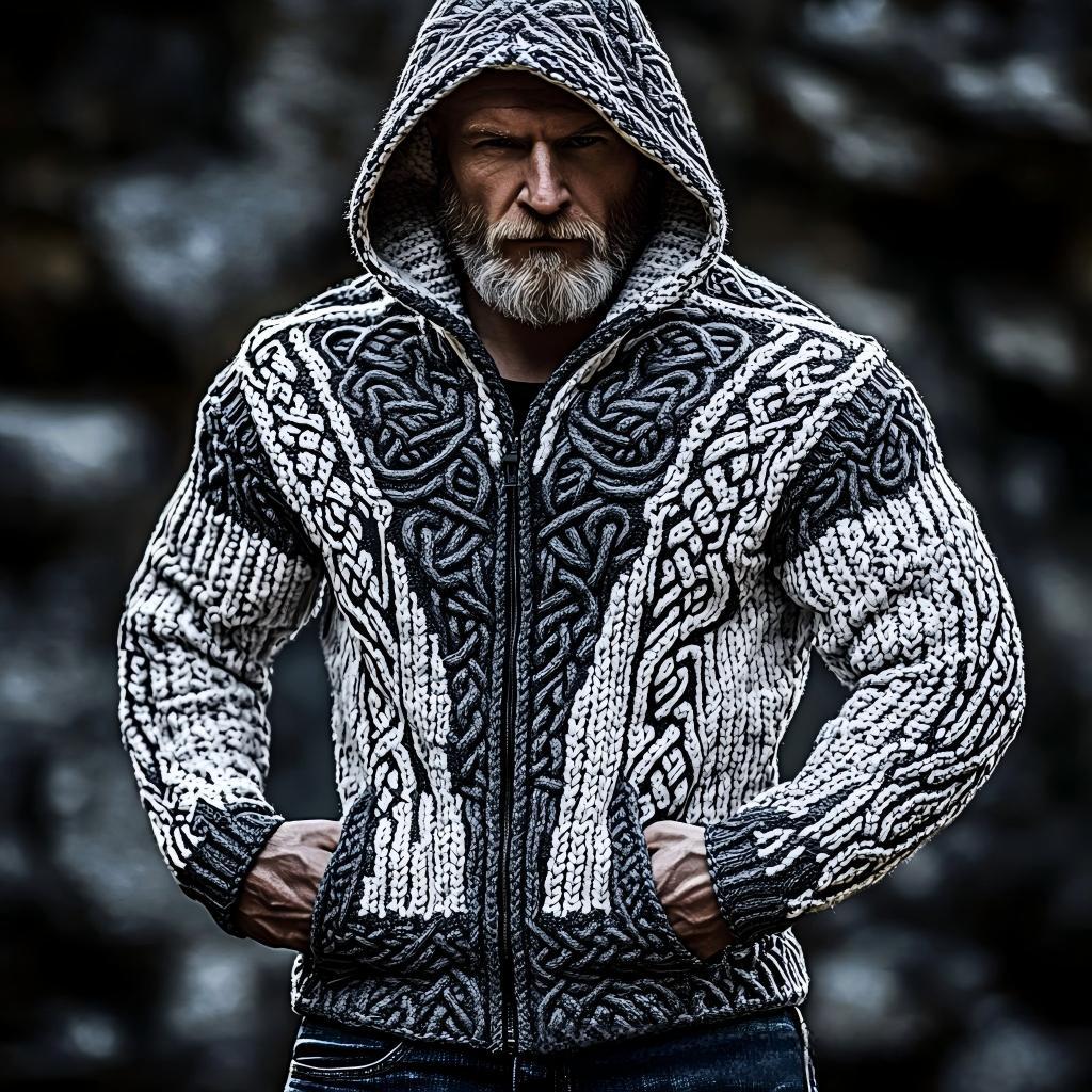 Herren Hoodie mit Reissverschluss & Print