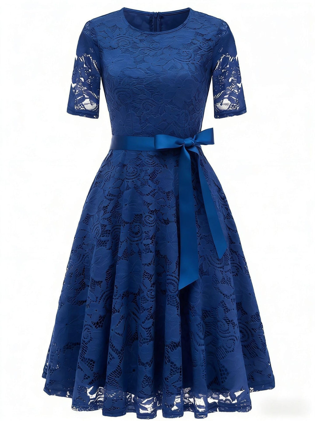 Elegantes Spitzenkleid mit Schleifendetail – Bild 3 | LuxeStyle